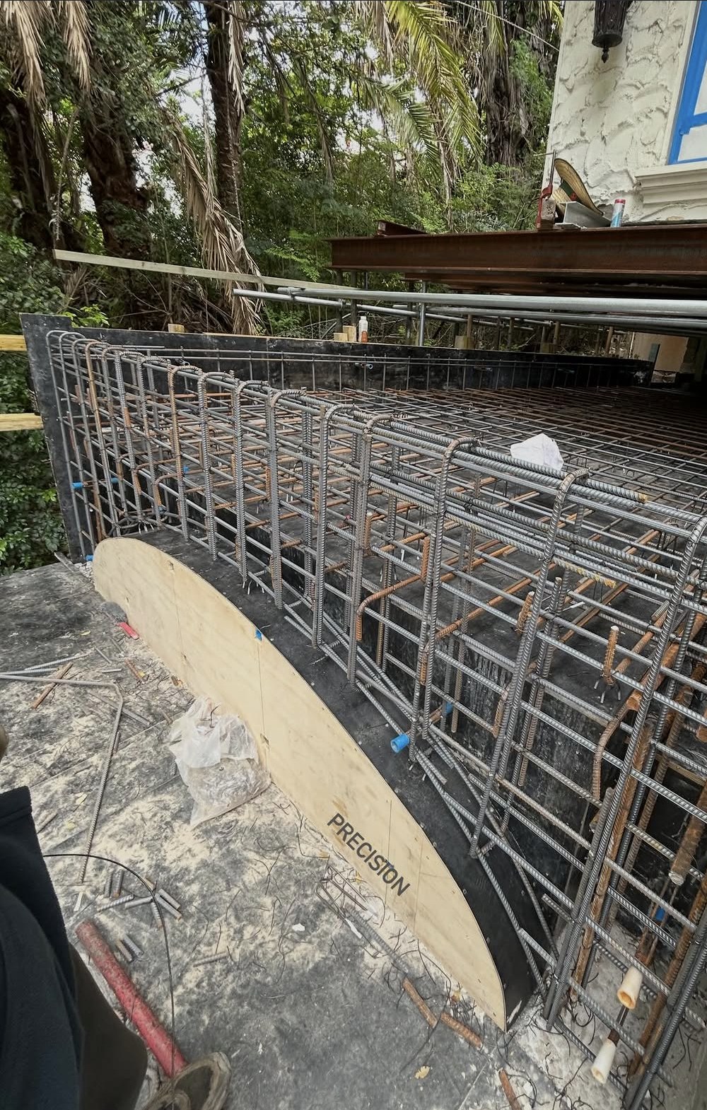 Suspended slab reinforcement on a residential site
